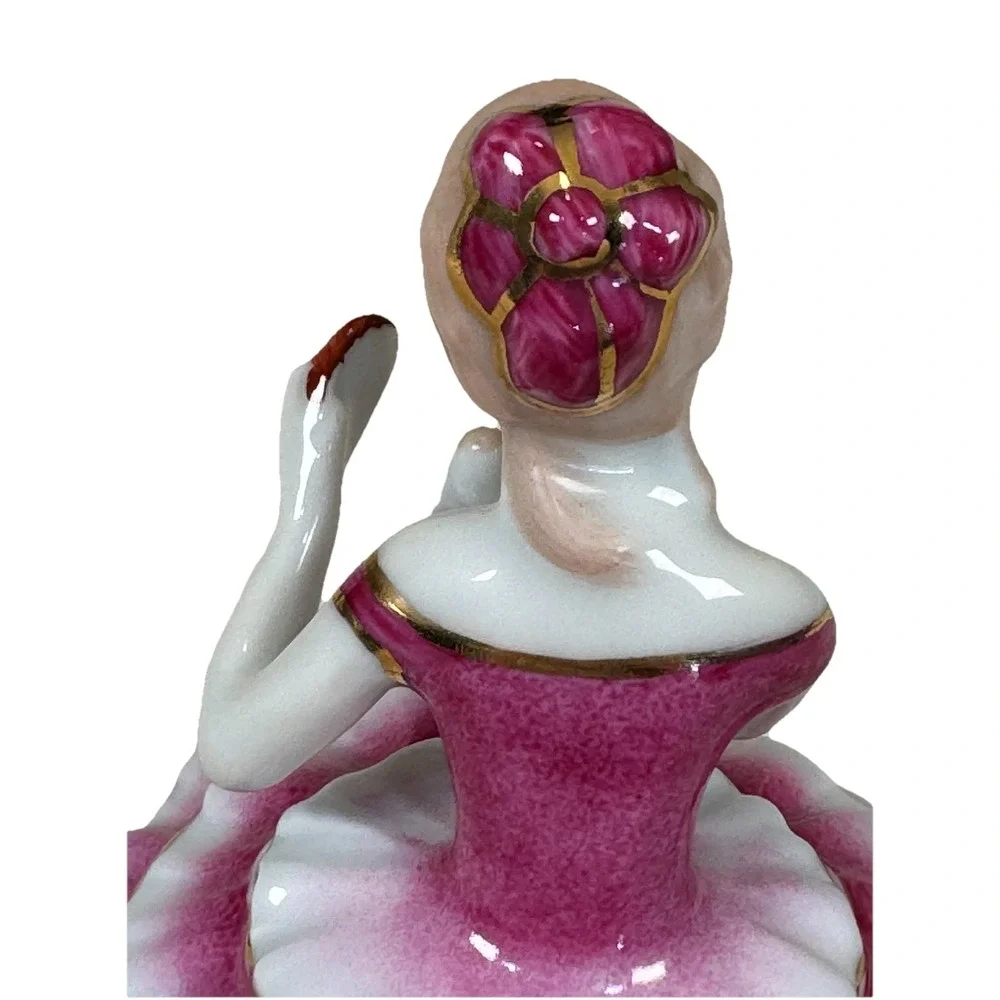 Vintage Limoges China Victorian Lady Powder Trinket Box